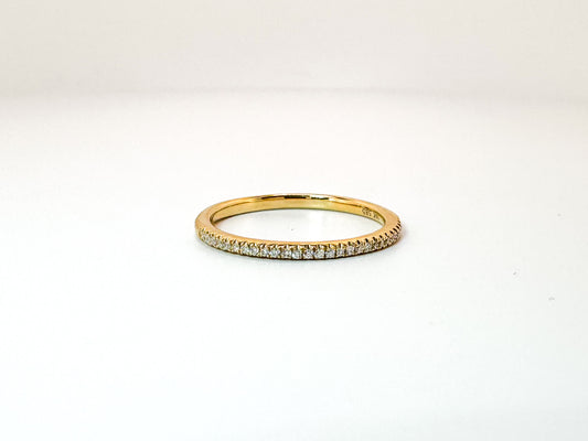 14k,Yellow gold, .08 carat diamond wedding band.