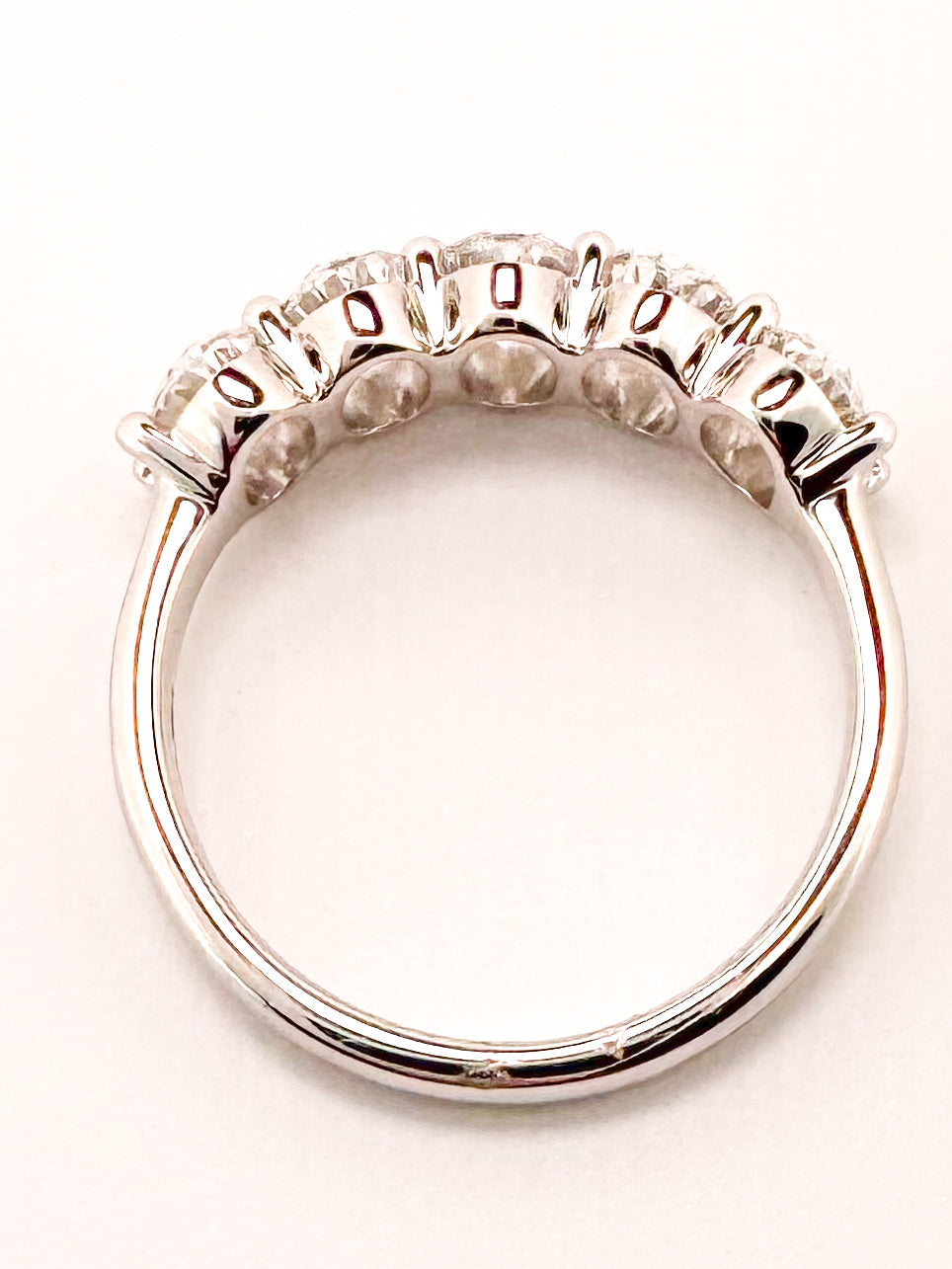 14k, White gold, Lab grown, five oval, diamond band 2.00 ctw