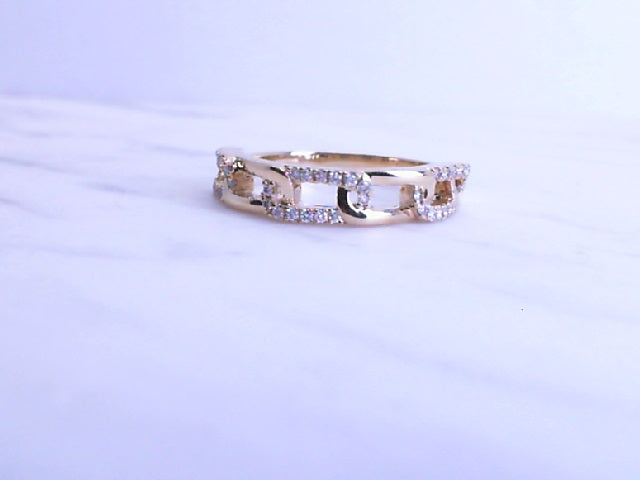 14k yellow diamond link fashion ring