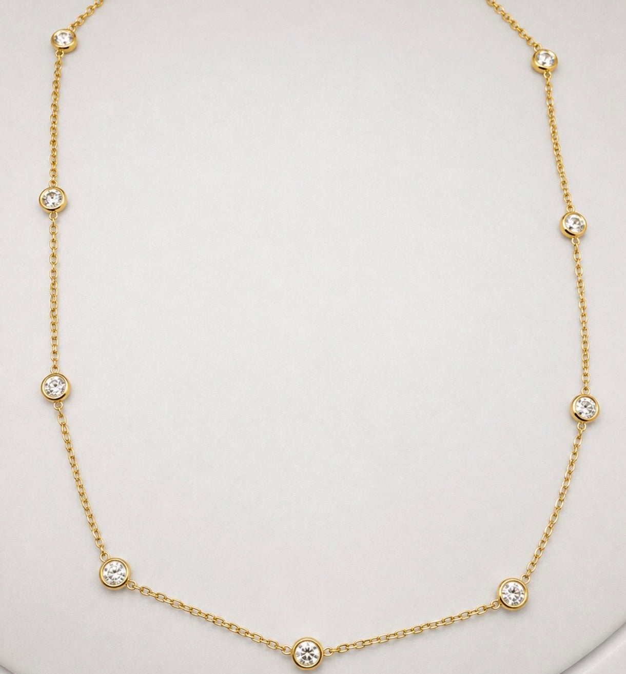 14K, yellow gold, 1.41 carat, natural, diamonds by the yard necklace.