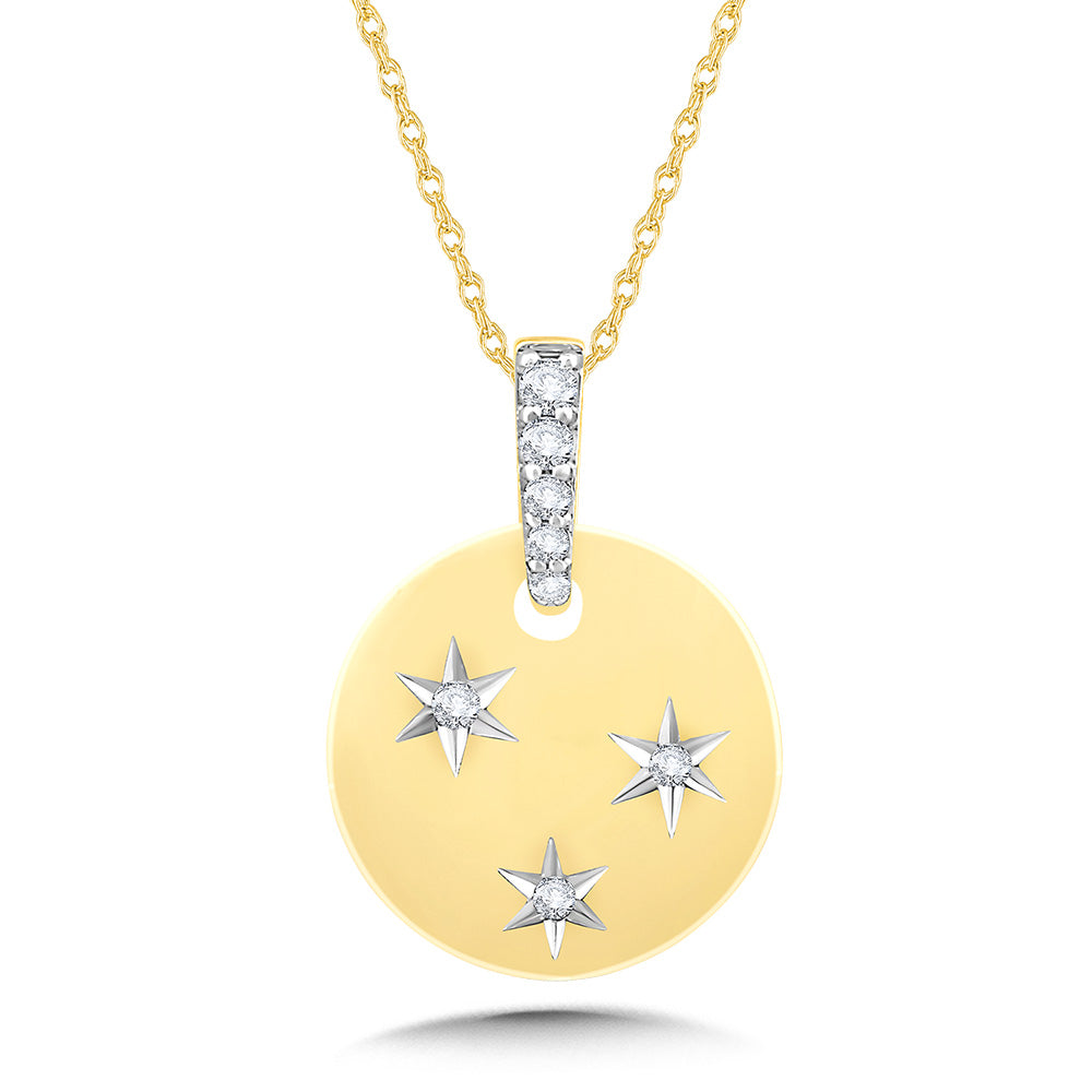 Diamond star disk pendant