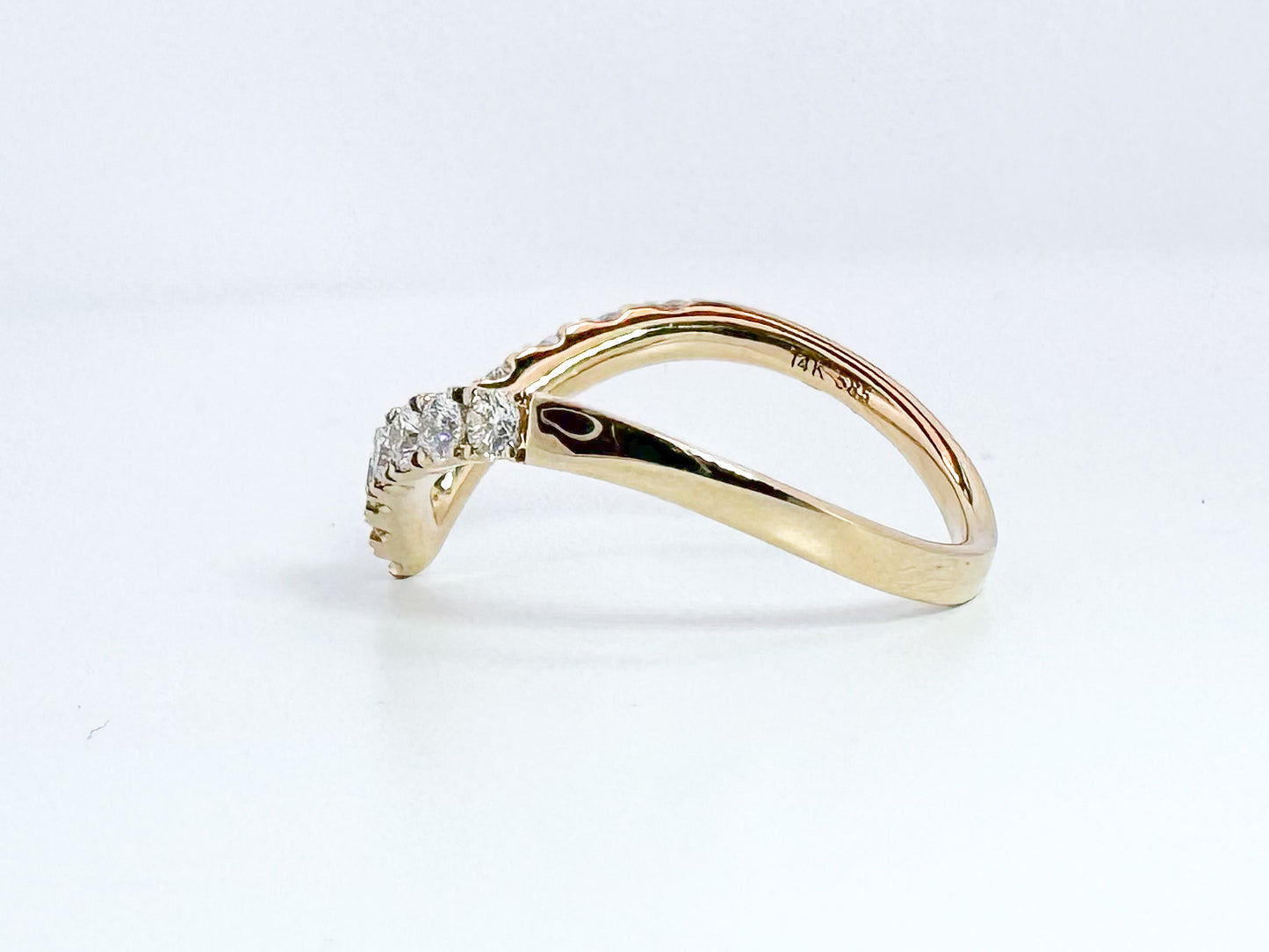 14k, Yellow gold .48 diamond total weight, chevron ring