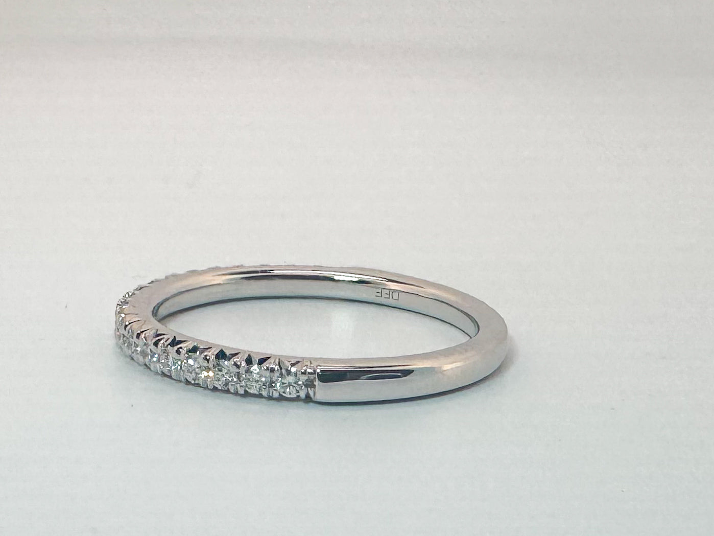 14k, White gold, Natural diaond wedding band. .25 carat total weight.