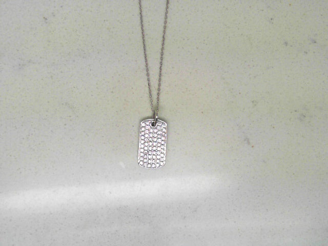 Small diamond dog tag style pendant