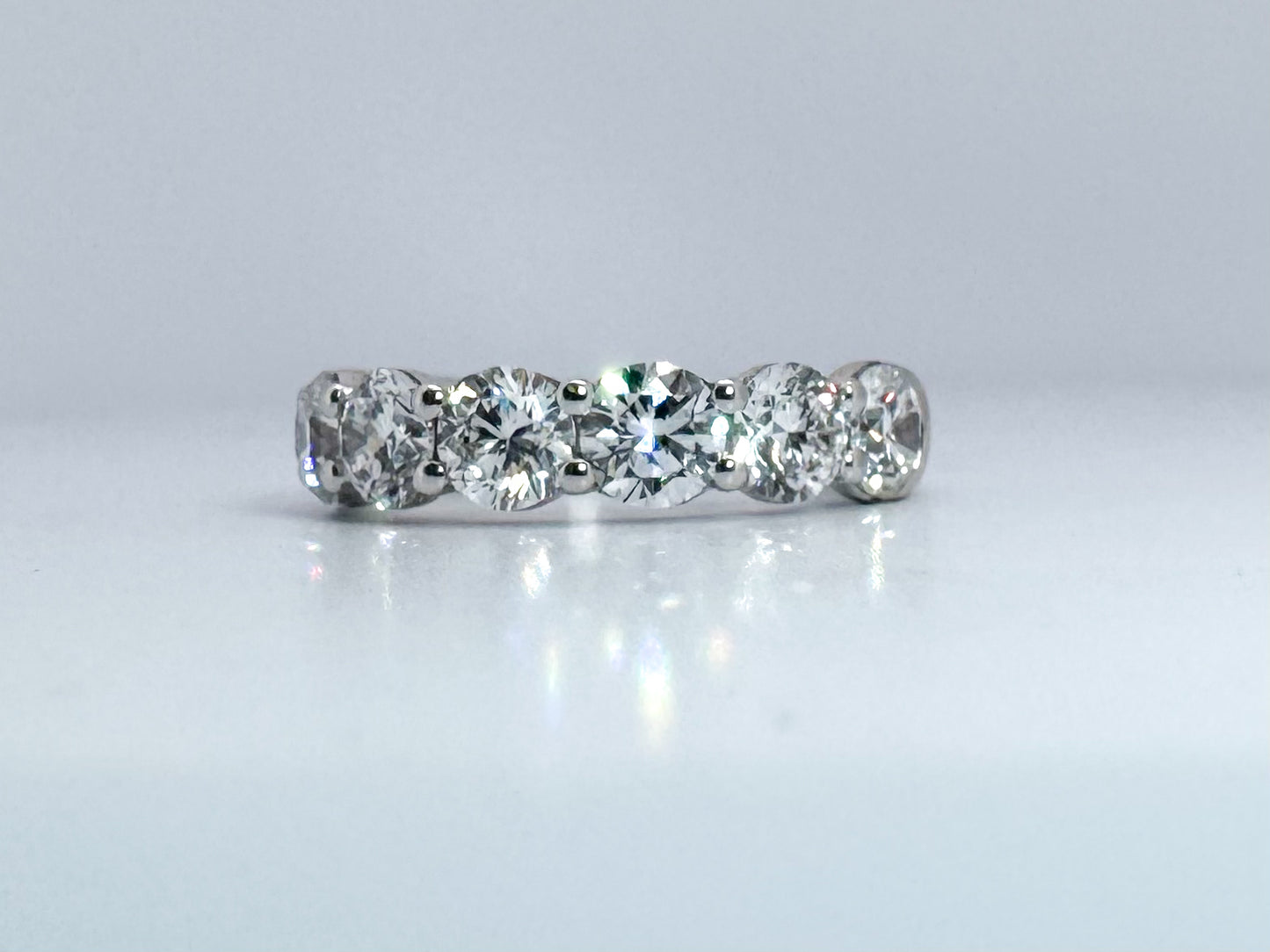 14K White gold, 3.70 diamond total weight, lab grown diamond band.