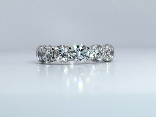 14K White gold, 3.70 diamond total weight, lab grown diamond band.