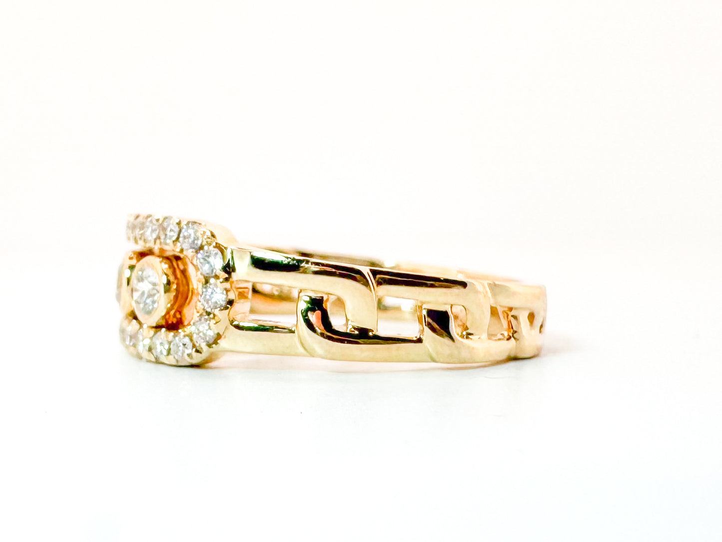 14K, Yellow gold, movable natural diamond ring. .41 carat total weight.