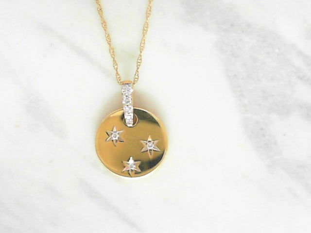 Diamond star disk pendant