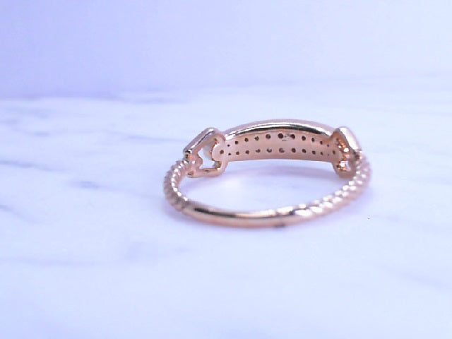 14ky .25 ctw braided double row diamond fashion ring