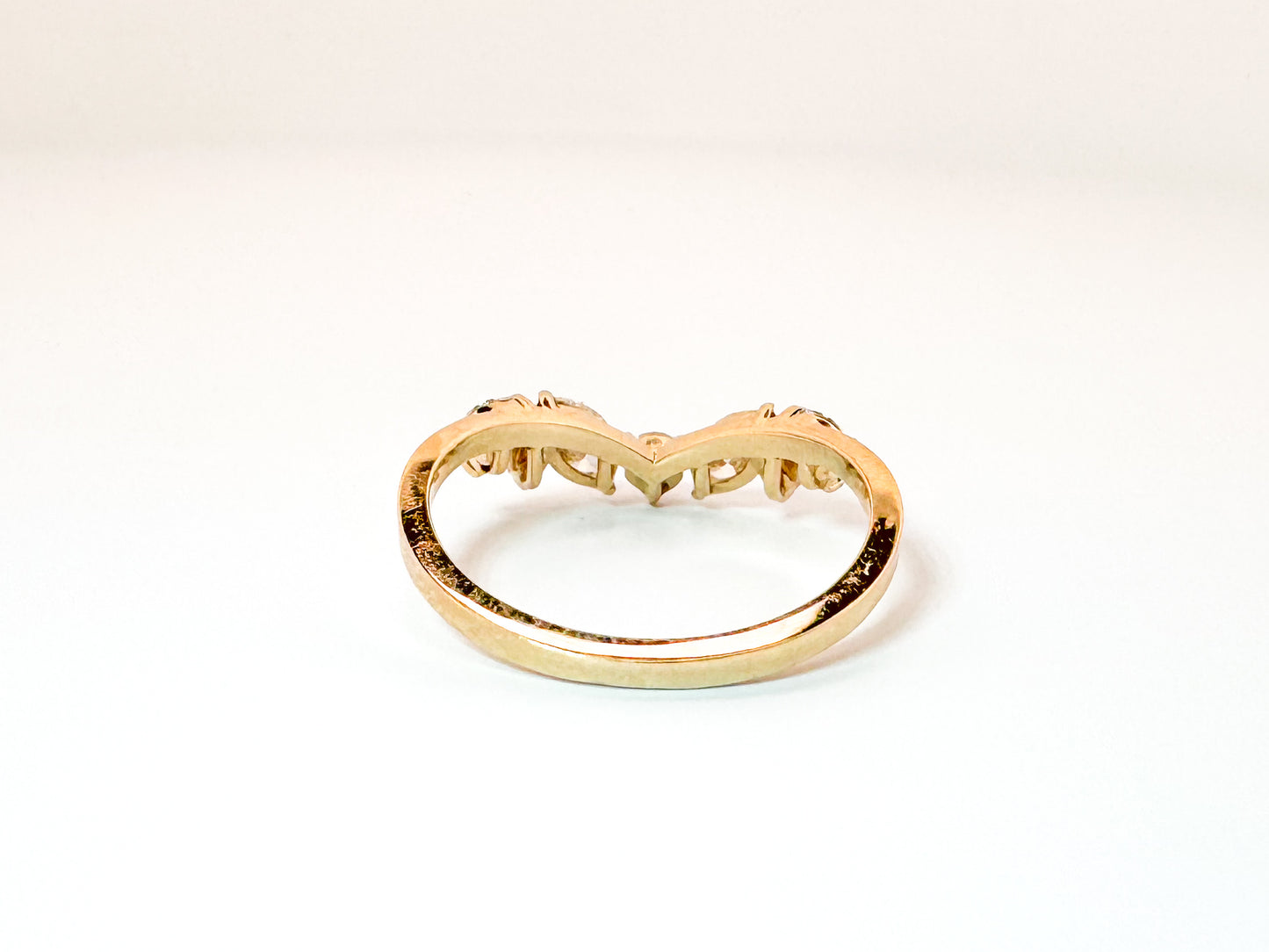 14K, .58 carats, Marquise and round lab diamond wedding band.