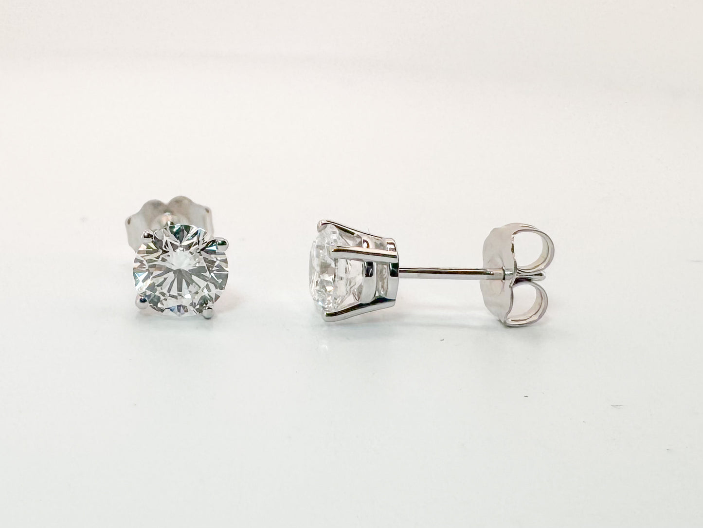 14K, White gold .75 diamond total wight, lab grown studs.