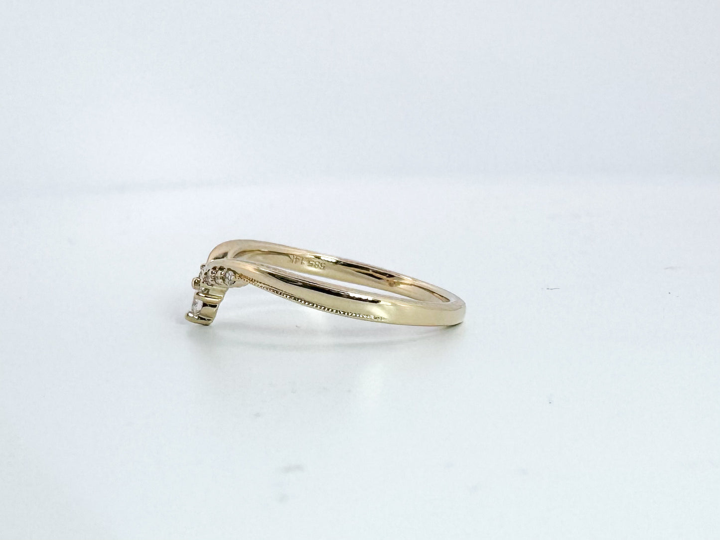 14K .14 Diamond total weight, contour wedding band