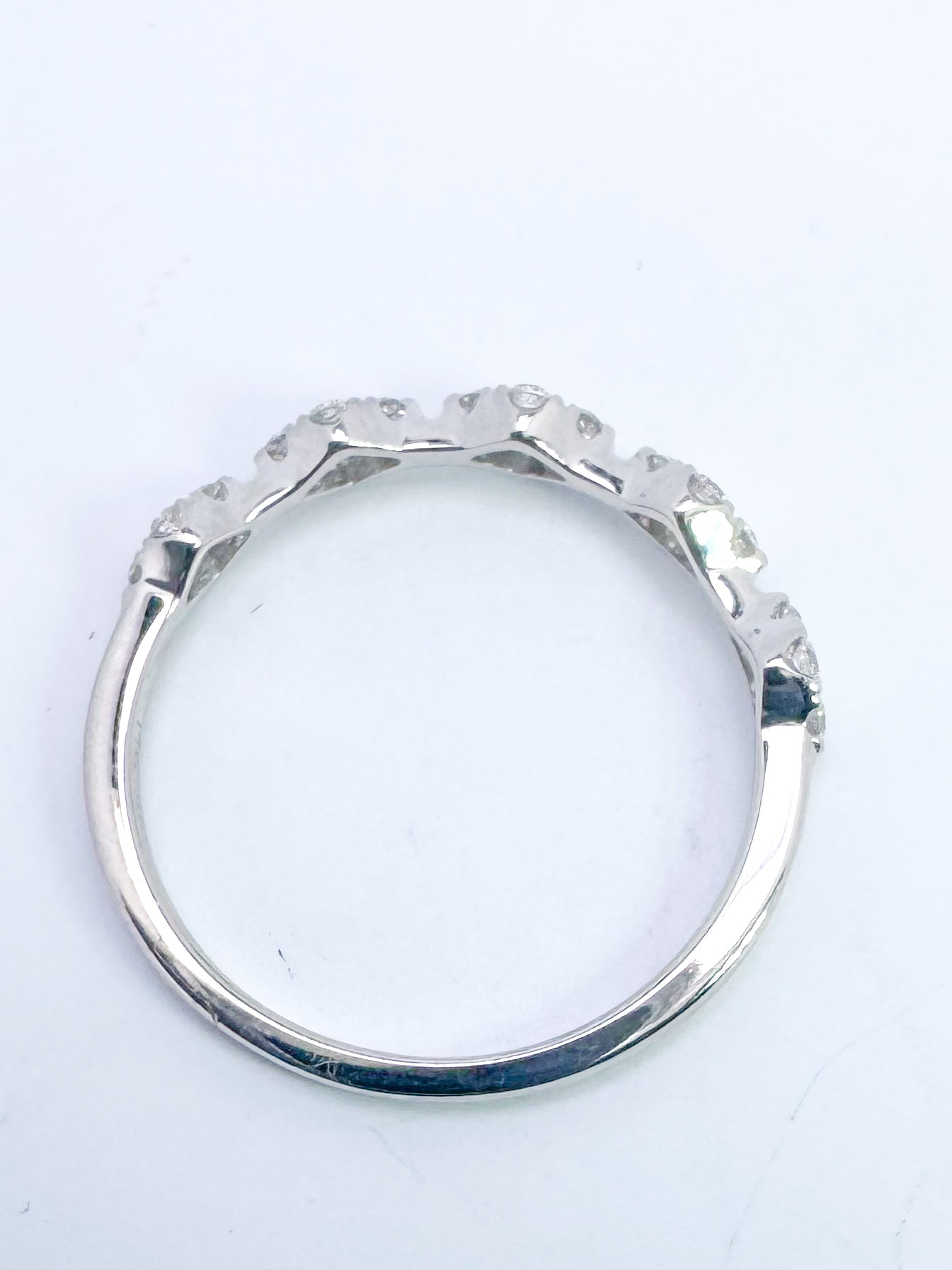 14k, white gold .21 carat total weight diamond band