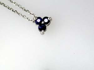 14k, White Gold, .25 carat Sapphire Necklace