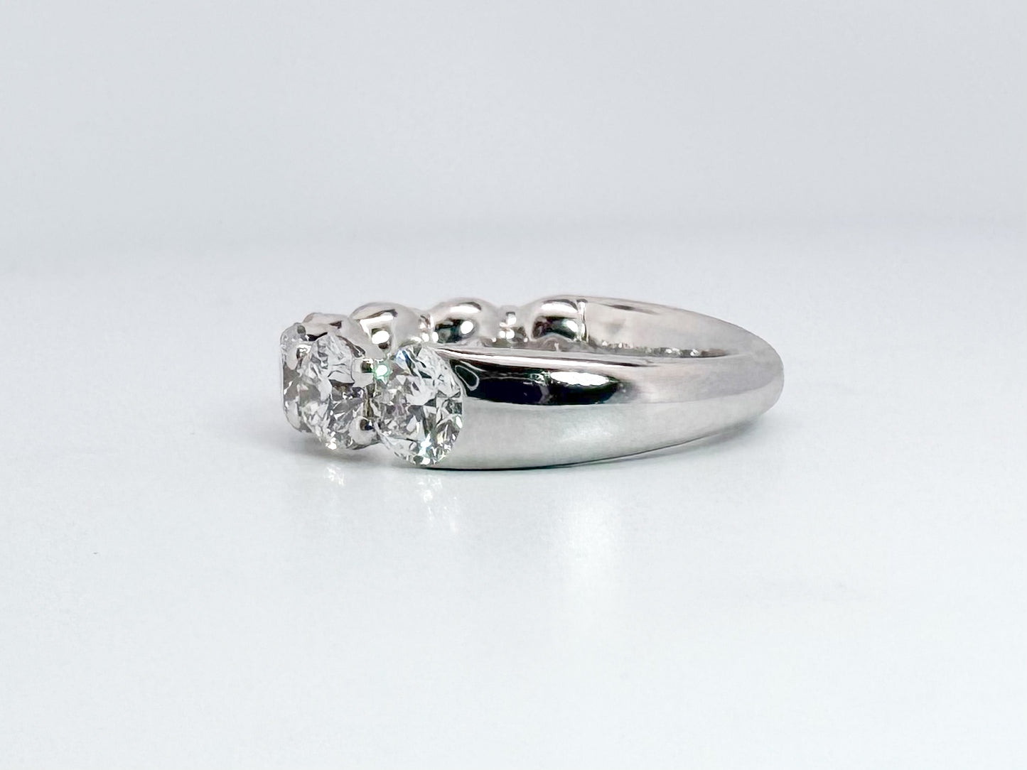 14K White gold, 3.70 diamond total weight, lab grown diamond band.
