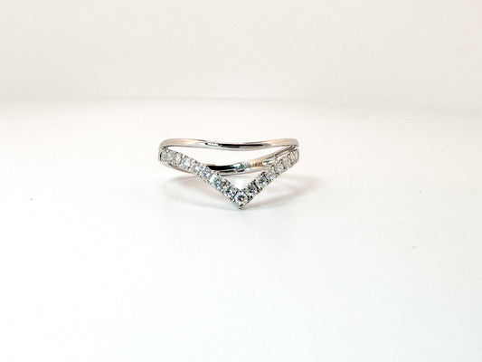 14k, white gold .30 diamond total weight wedding band.