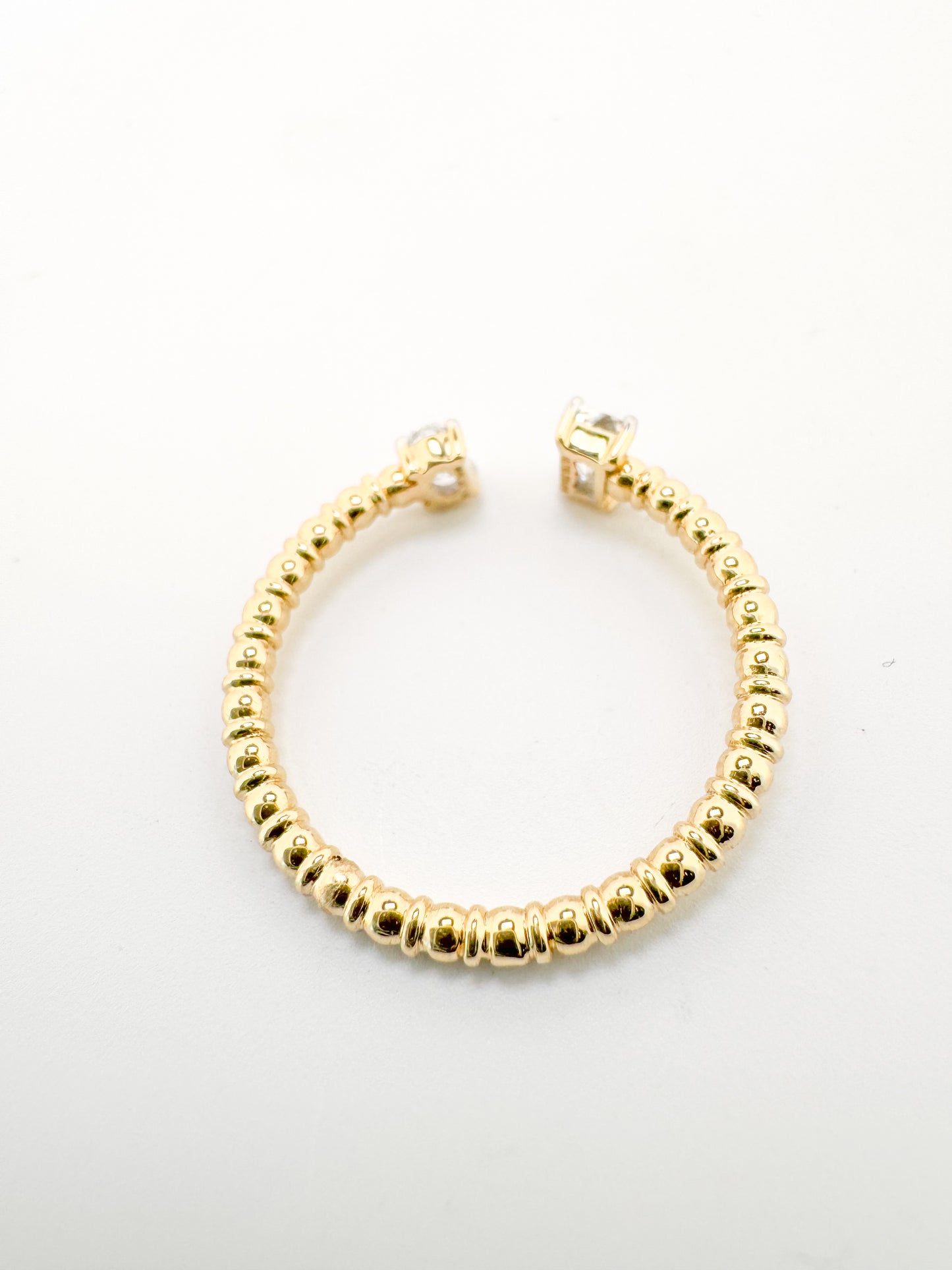 14K, Yellow gold .32 total weight, two diamond ,oval and baguette diamond fashion/ wedding band