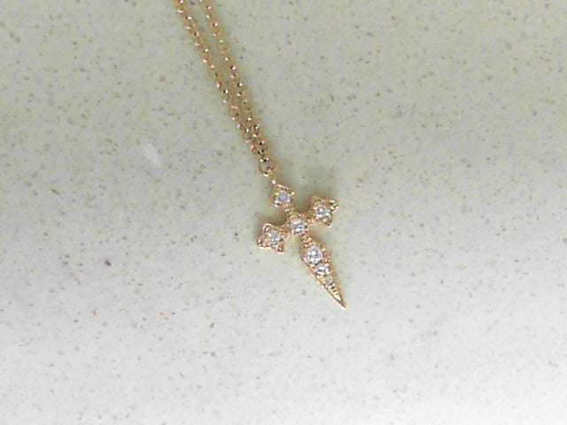 Petite Gold and Diamond Cross