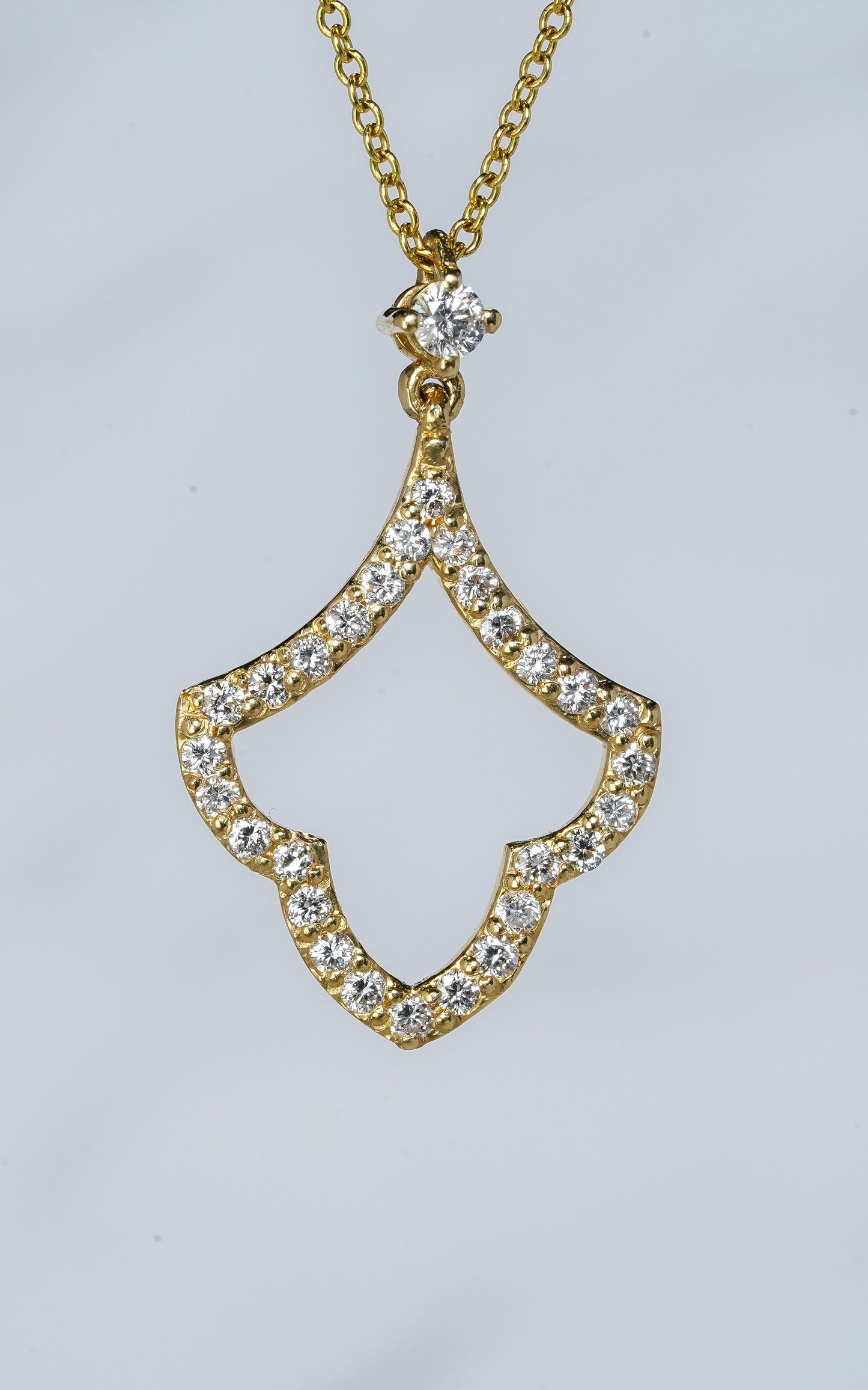 Diamond Fleur de Lis style necklace