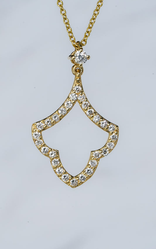 Diamond Fleur de Lis style necklace