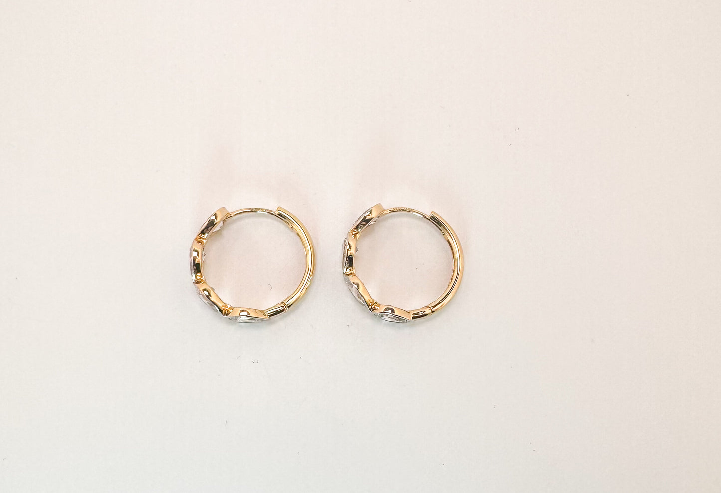 14k, Yellow gold, 2.98 pear shaped, lab grown diamond hoops