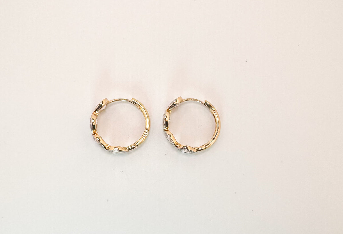 14k, Yellow gold, 2.98 pear shaped, lab grown diamond hoops