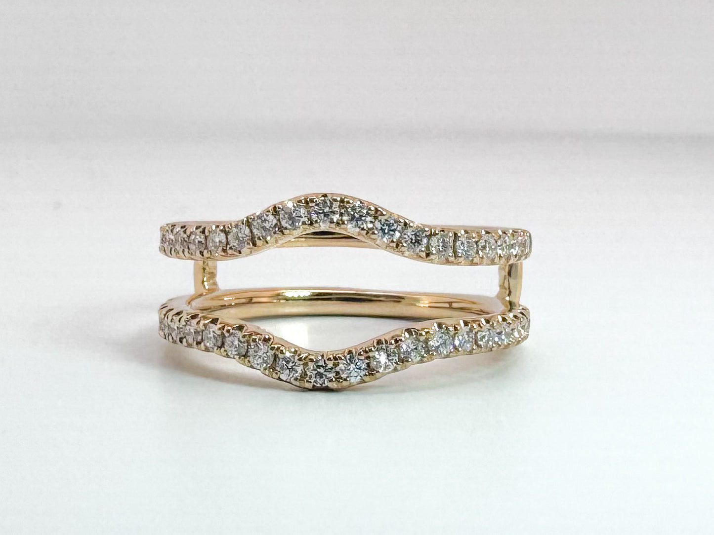 14K Yellow gold .55 diamond total weight ring insert.