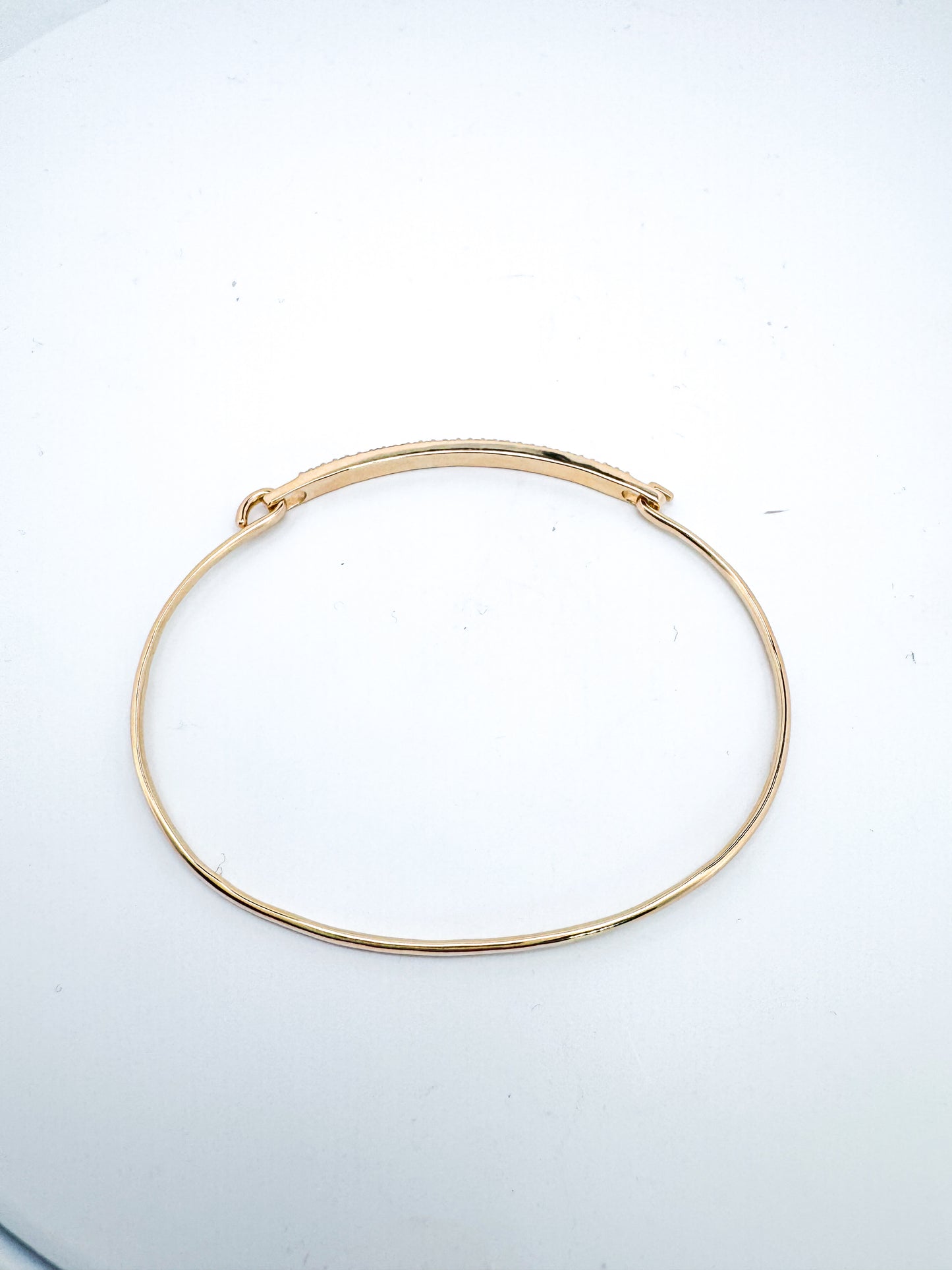 14K, Yellow gold, .58 carat lab diamond bangle bracelet.