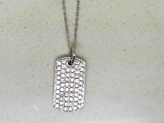 Small diamond dog tag style pendant