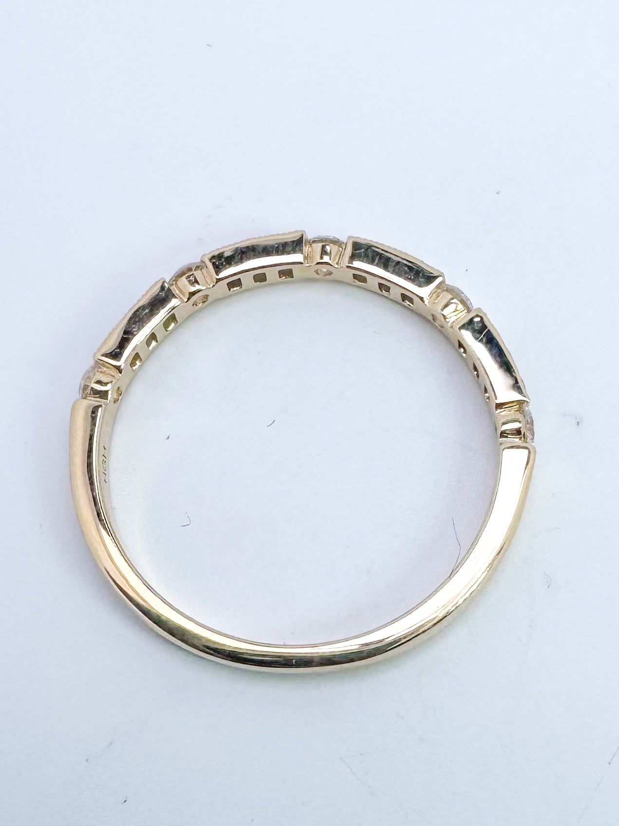 14k, yellow gold, sapphire and diamond band