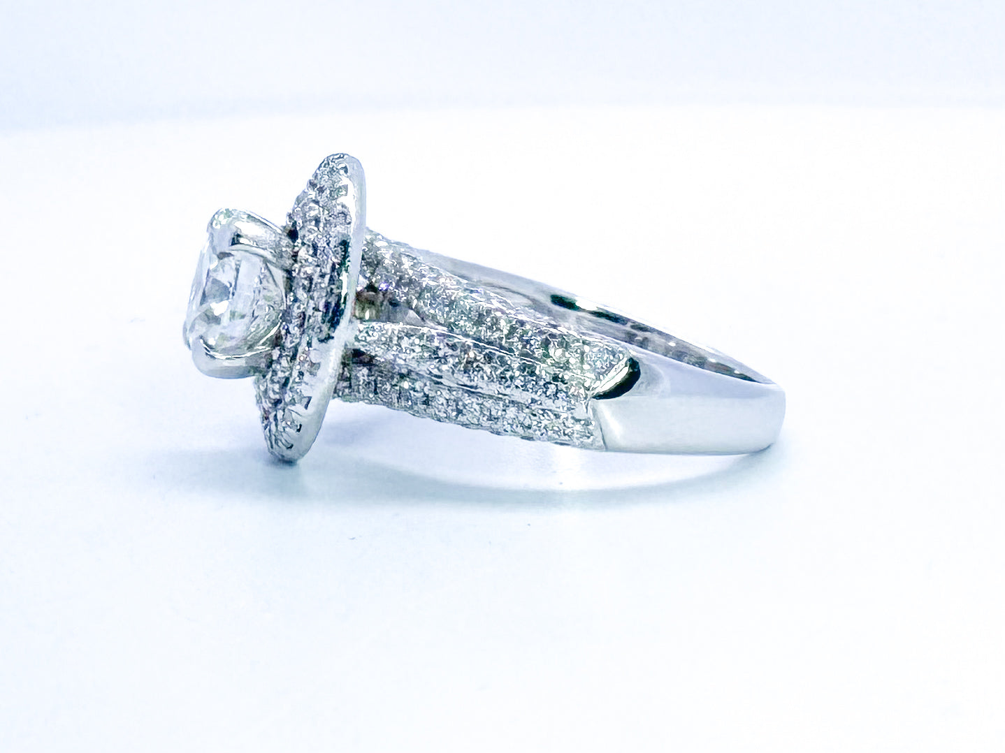 14k, white gold 2.54 Natural diamond total weight. Huge LOOK!!!