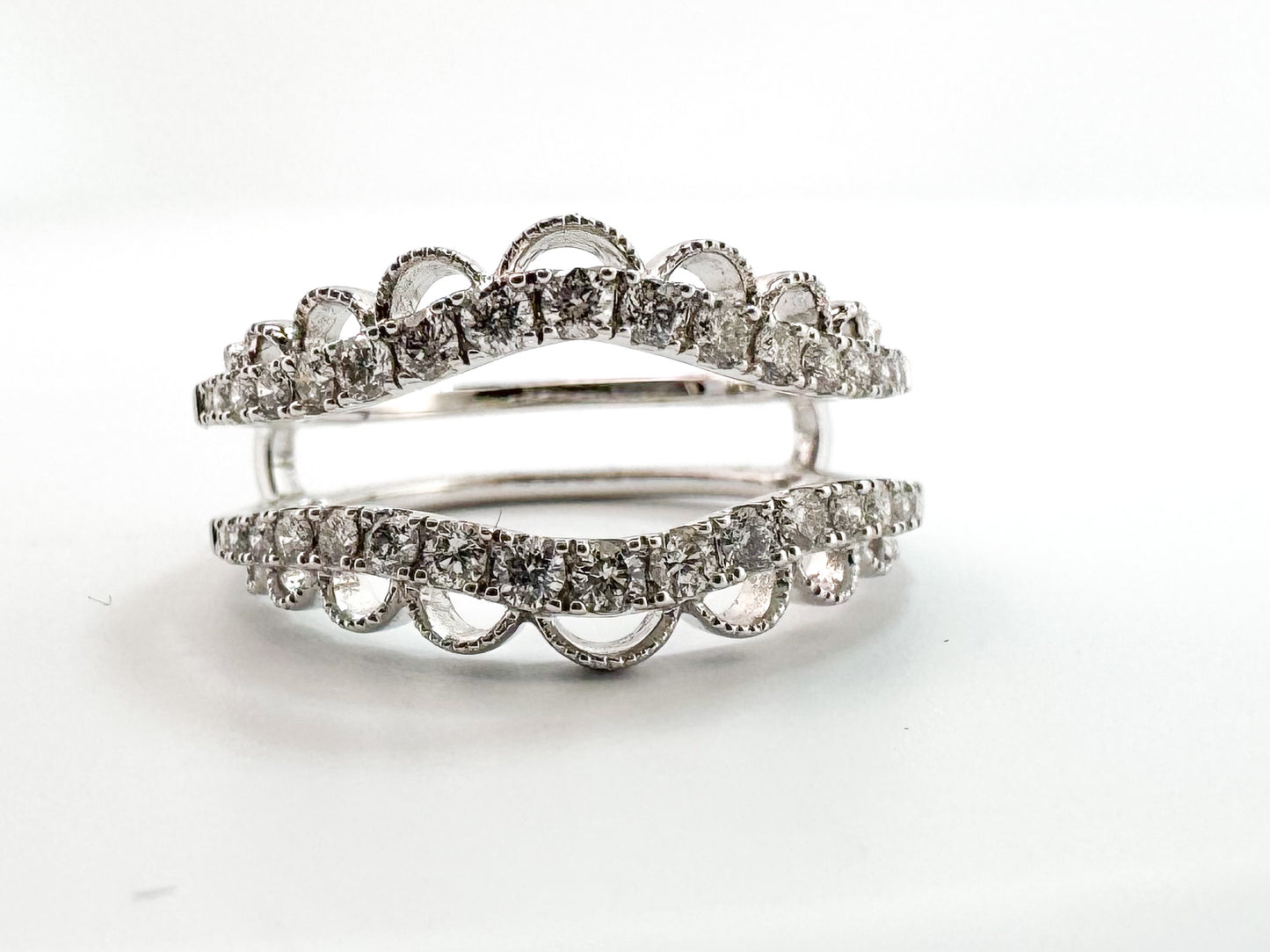 14k, white gold, .50 diamond total weight, insert wedding band.
