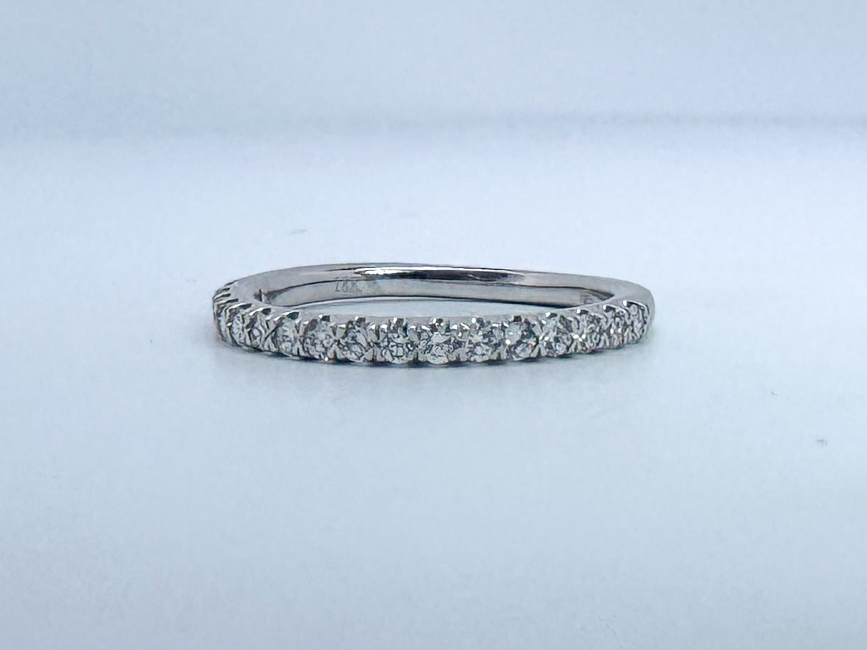 14k, white gold .35 carat total weight, french pave band.