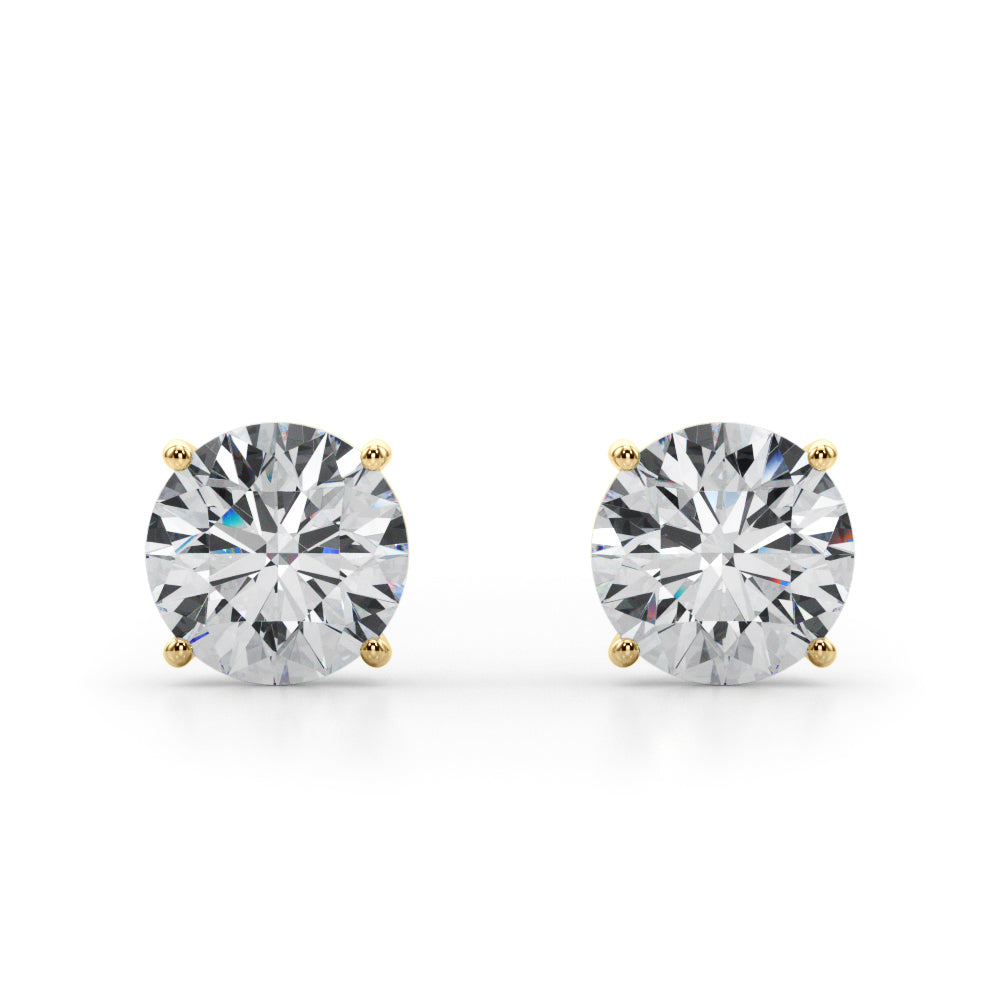 5.00ctw lab diamond earrings 14k yellow gold