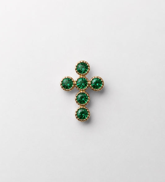 14ky .22 cftw natural emerald cross.