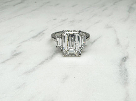 5 carat Emerald cut diamond ring