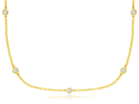 14K, Yellow gold, .20 diamond total weight, diamonds by the yard.