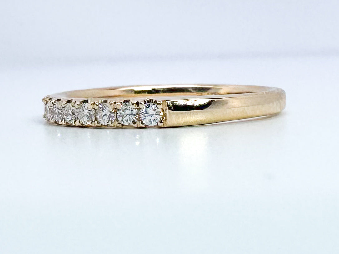 14k, Yellow gold .18 carat total weight diamond wedding band