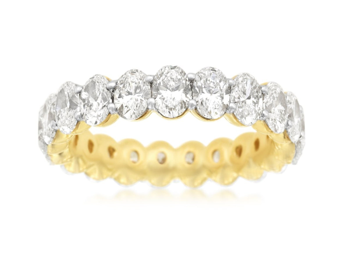 14K, yellow gold 4.40 diamond total weight, lab grown, eternity band.