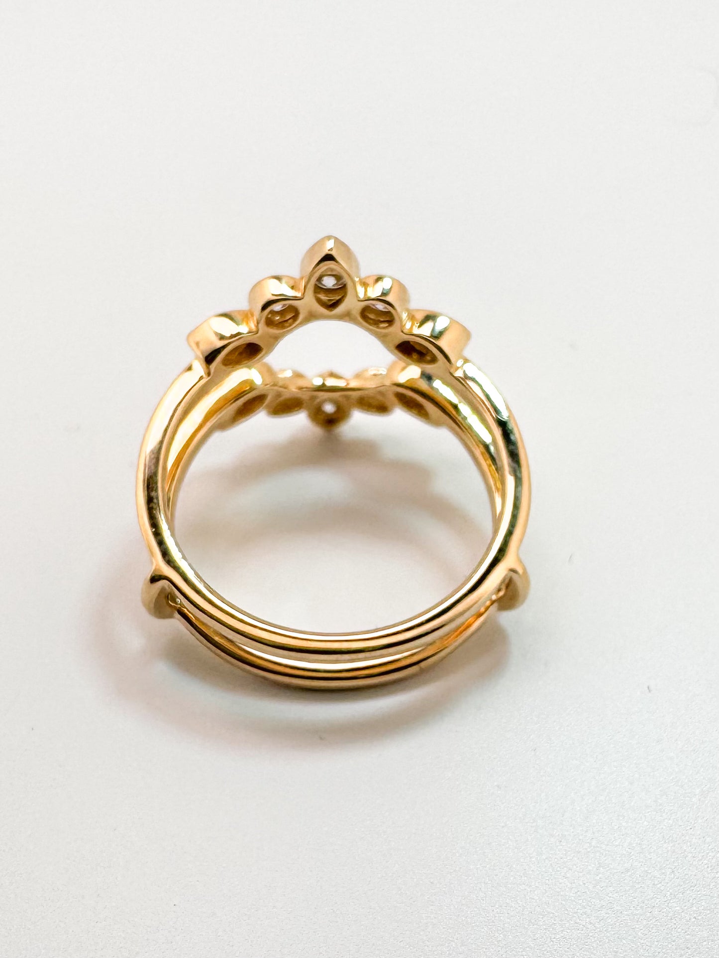14K, Yellow gold, .33 carat total weight, diamond insert ring.