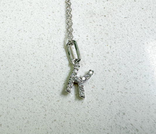 Diamond inital pendant "K"