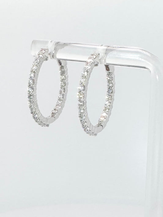 1.00 ctw lab diamond  inside out hoop earrings
