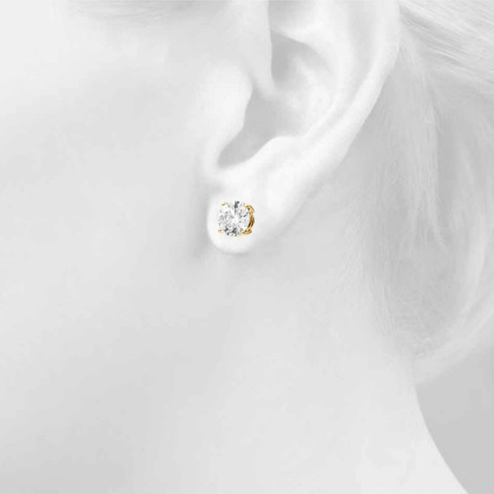 5.00ctw lab diamond earrings 14k yellow gold