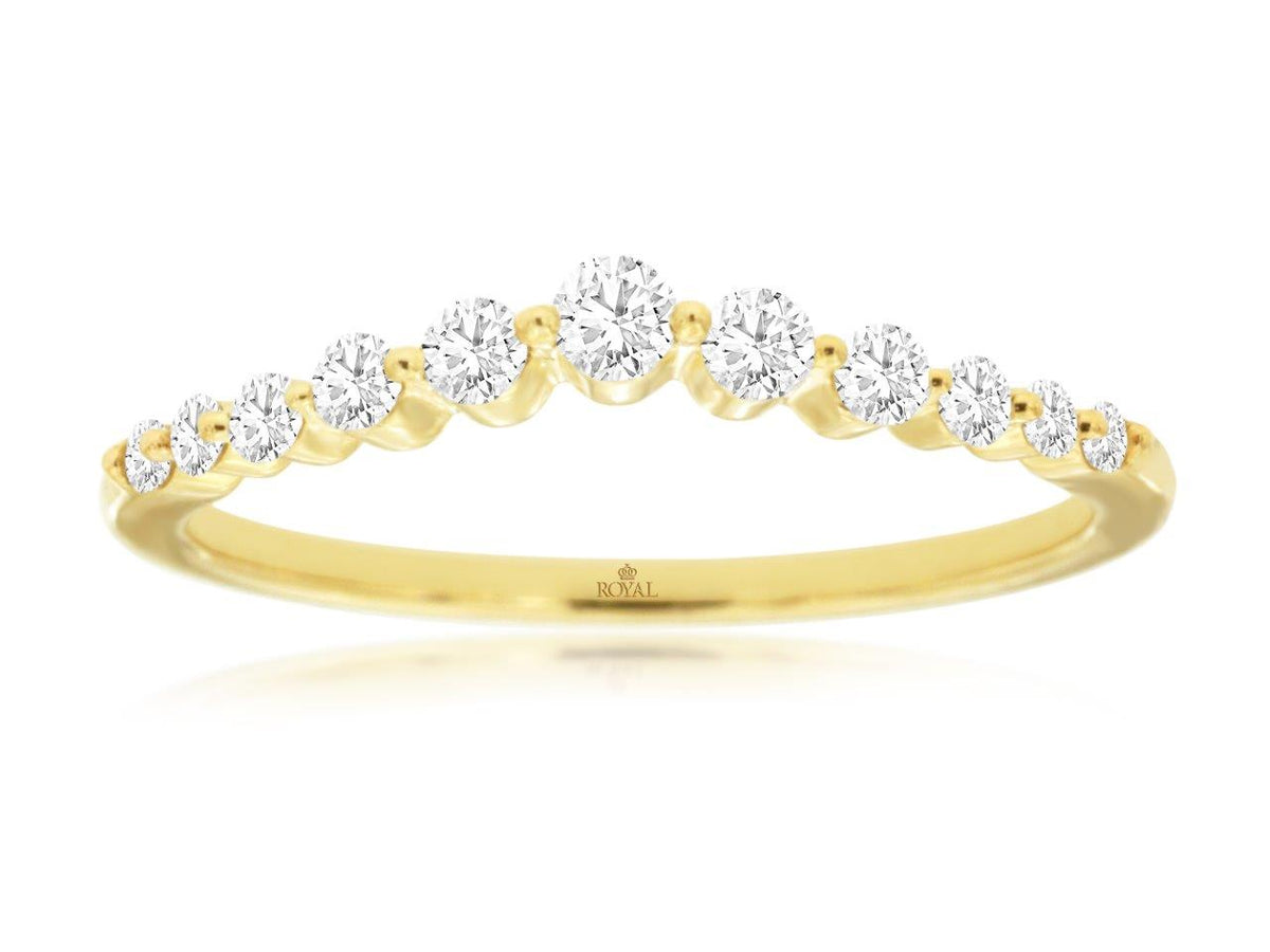 14KY .25 DTW contour wedding band