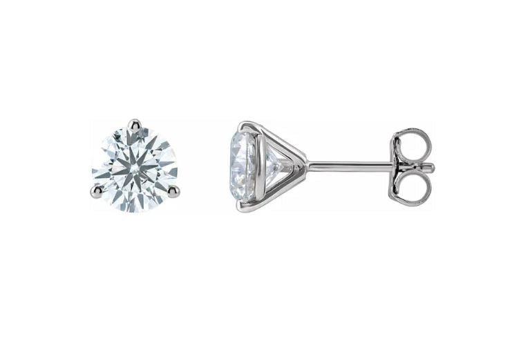 .75ctw-5.00ctw Lab Diamond Martini earrings, 14k white- Select Diamond Size