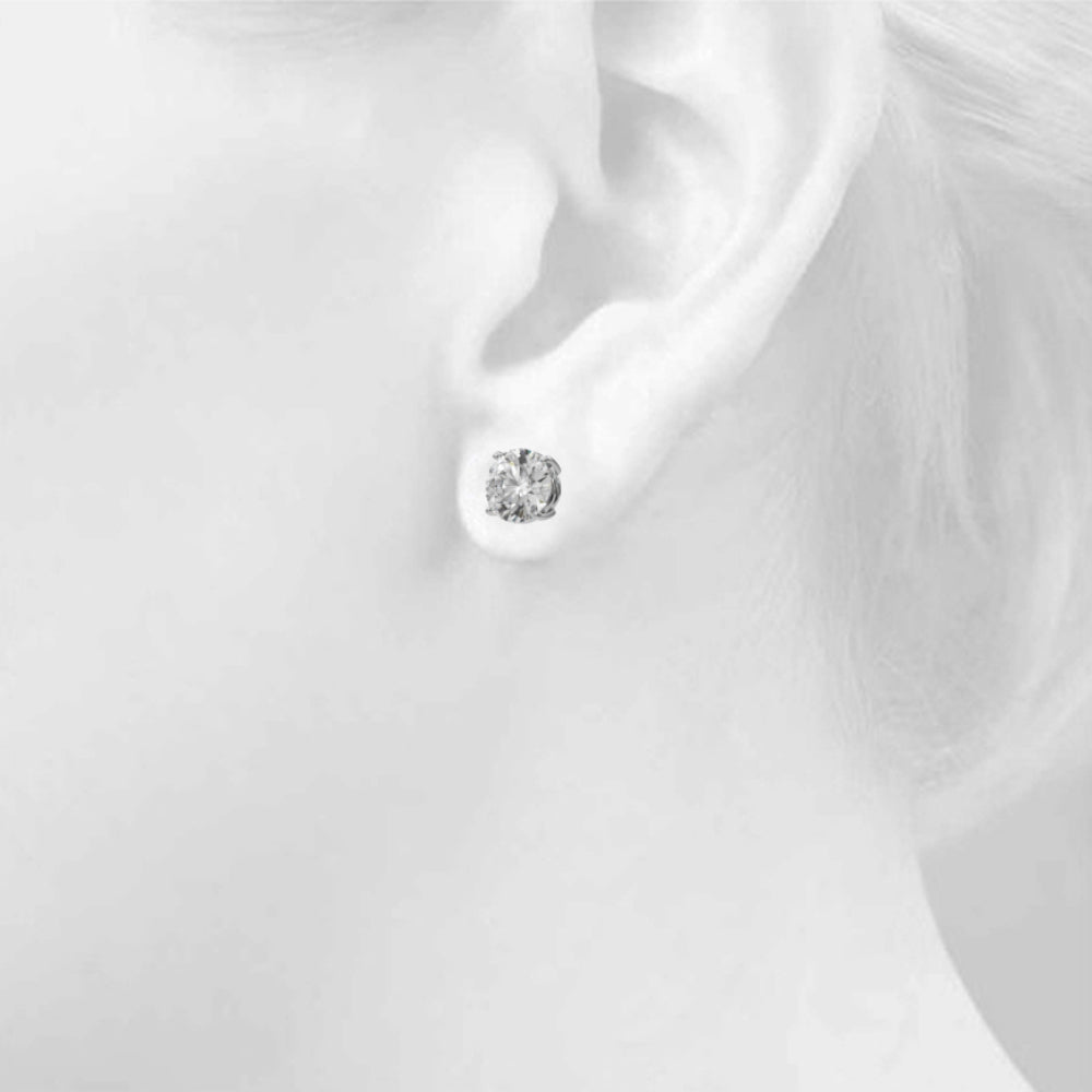4.00ctw lab diamond earrings 14k white gold