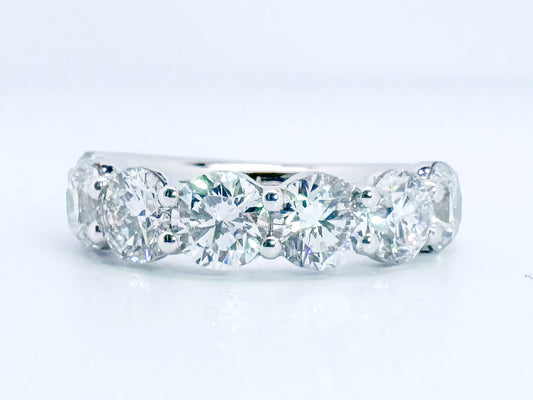 14K White gold, 5.40 diamond total weight, lab grown, diamond band.