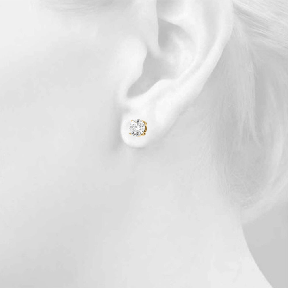 3.00ctw lab diamond earrings 14k yellow