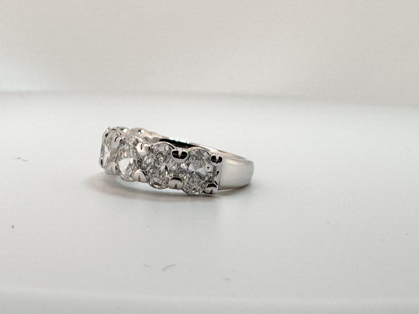 14K, White gold 3.50 carat, lab grown diamond band VS2 F
