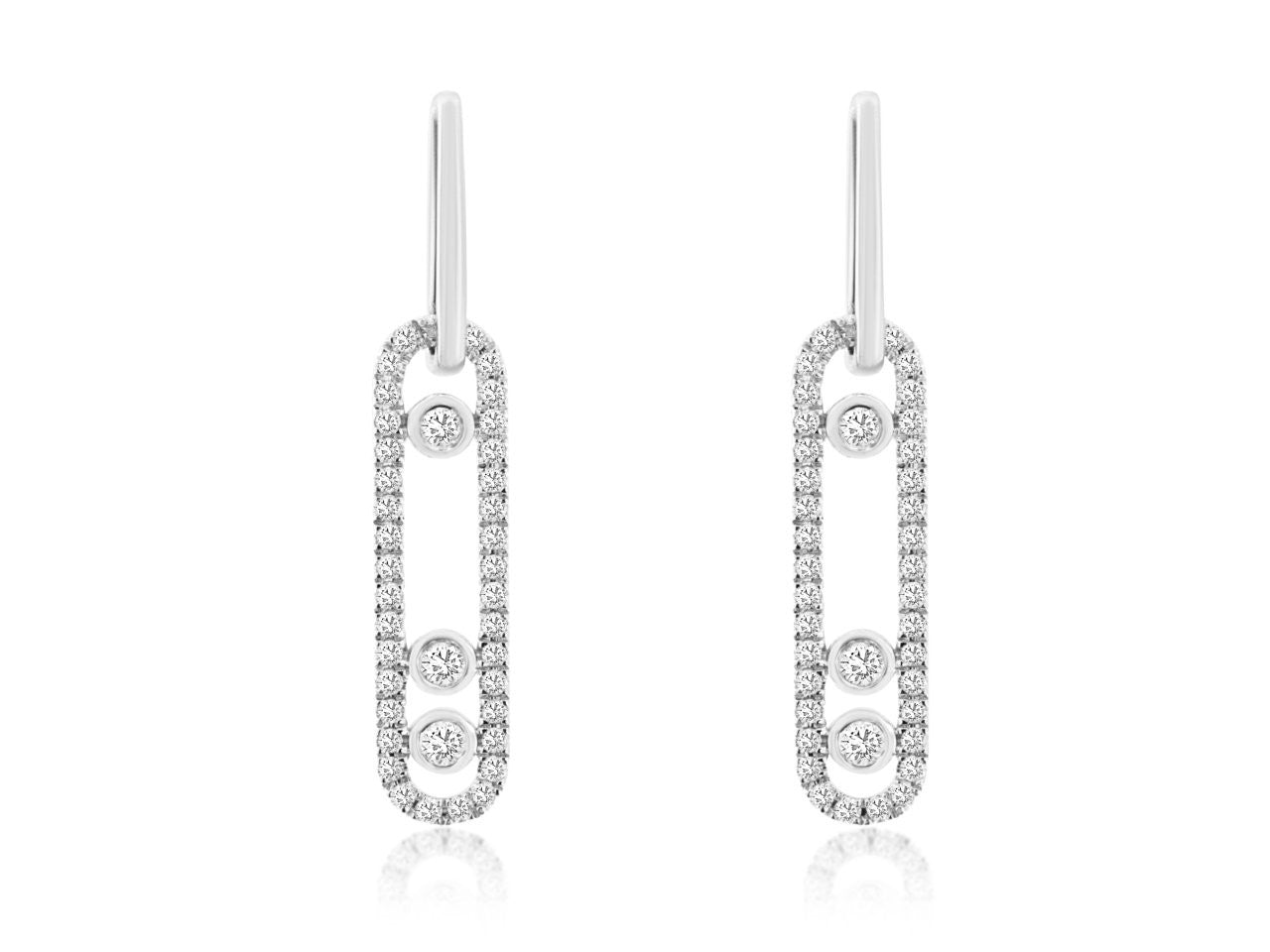 14k, White Gold, .10 carats, Diamond Earrings